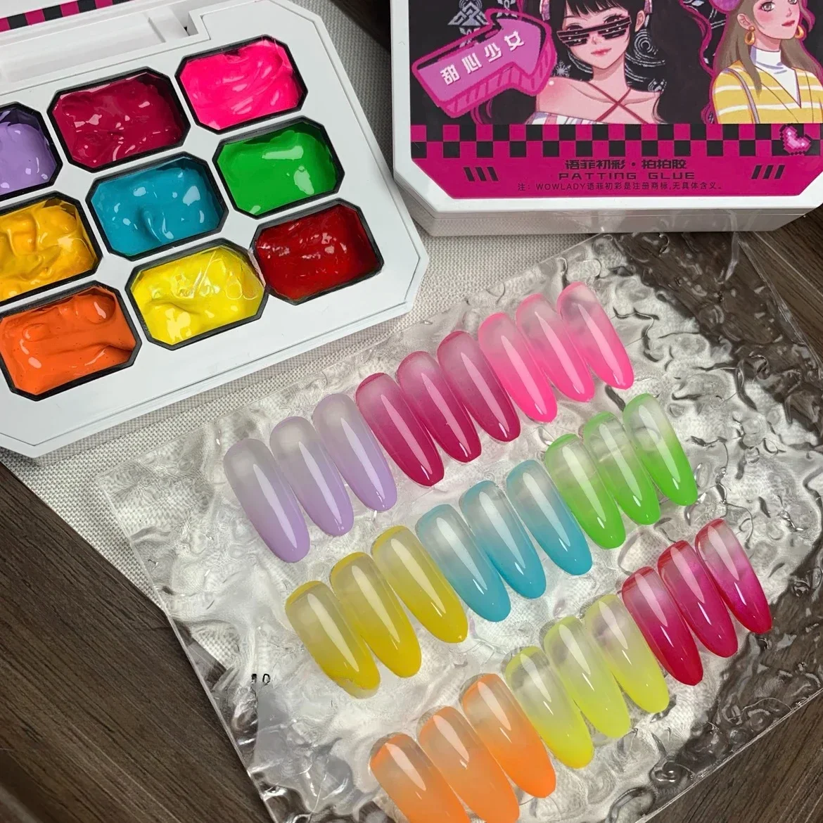 Новый гель Dopamine Colosr Pat Painting Gel 9-цветный гель-лак для ногтей Soak Off УФ-светодиодный