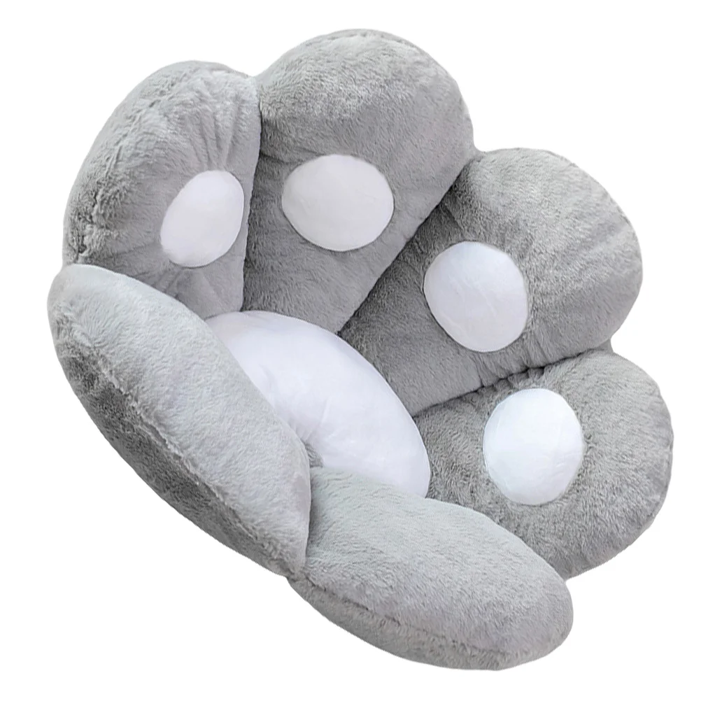 

Pillow Chair Cushion Cat Cute Floor Paw Plush Sofa Decor Office Lumbar Relaxing Mat Furry Cushions Desk Animal Backrest Reading