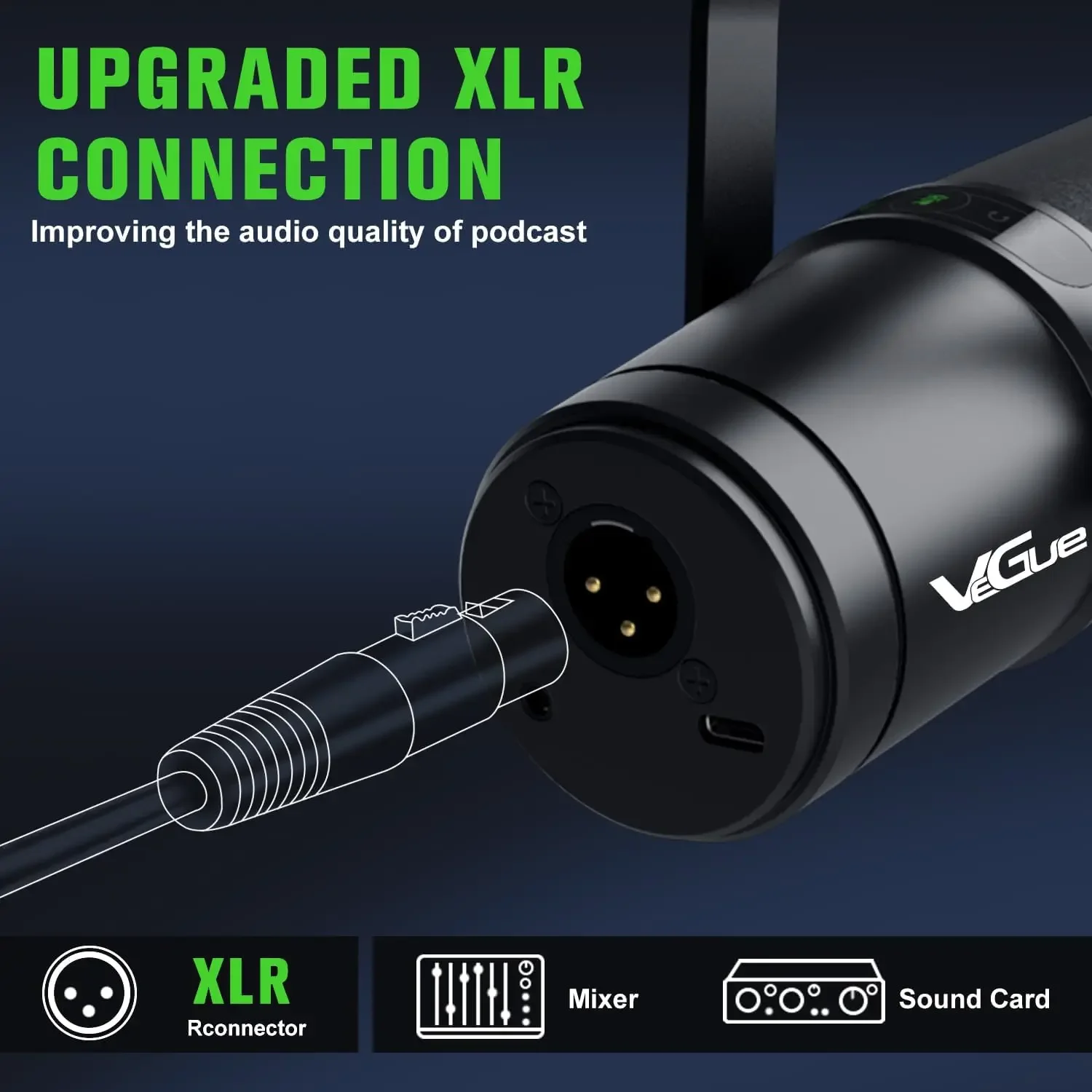 VeGue VM70 USB/XLR цельнометаллический кардиоидный вокальный динамический микрофон