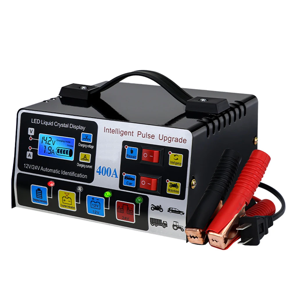 

Good Quality Battery Charger English Manual High Frequency Pulse Metal Voltage Detection 12V /24V 50-60Hz Durable