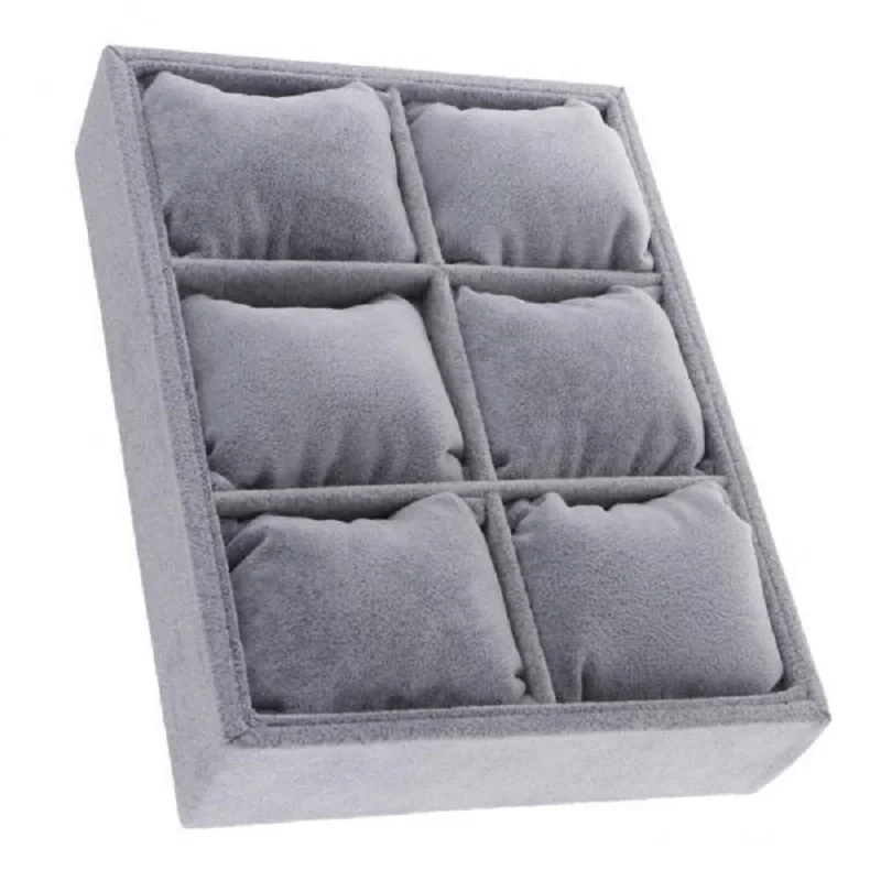 

2xVelvet Stackable Jewelry Display Trays Showcase Bracelet Organizer Storage
