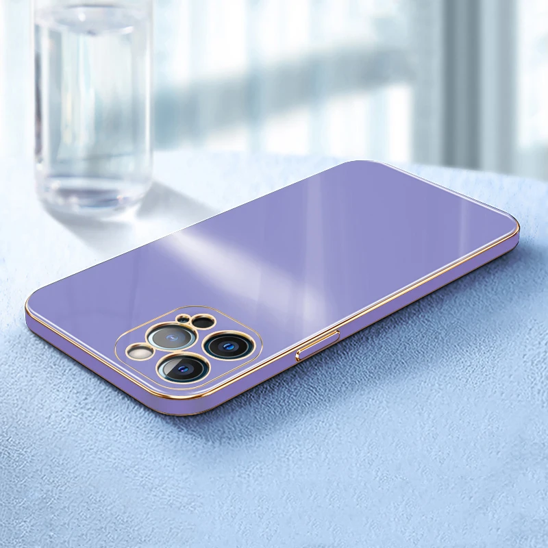 Luxury Square Plating Case For iPhone 13 12 11 Pro Max 7 8 Plus XS X S XR iPhone13 iPhone11 12Pro 13Pro Soft Silicone Full Cover