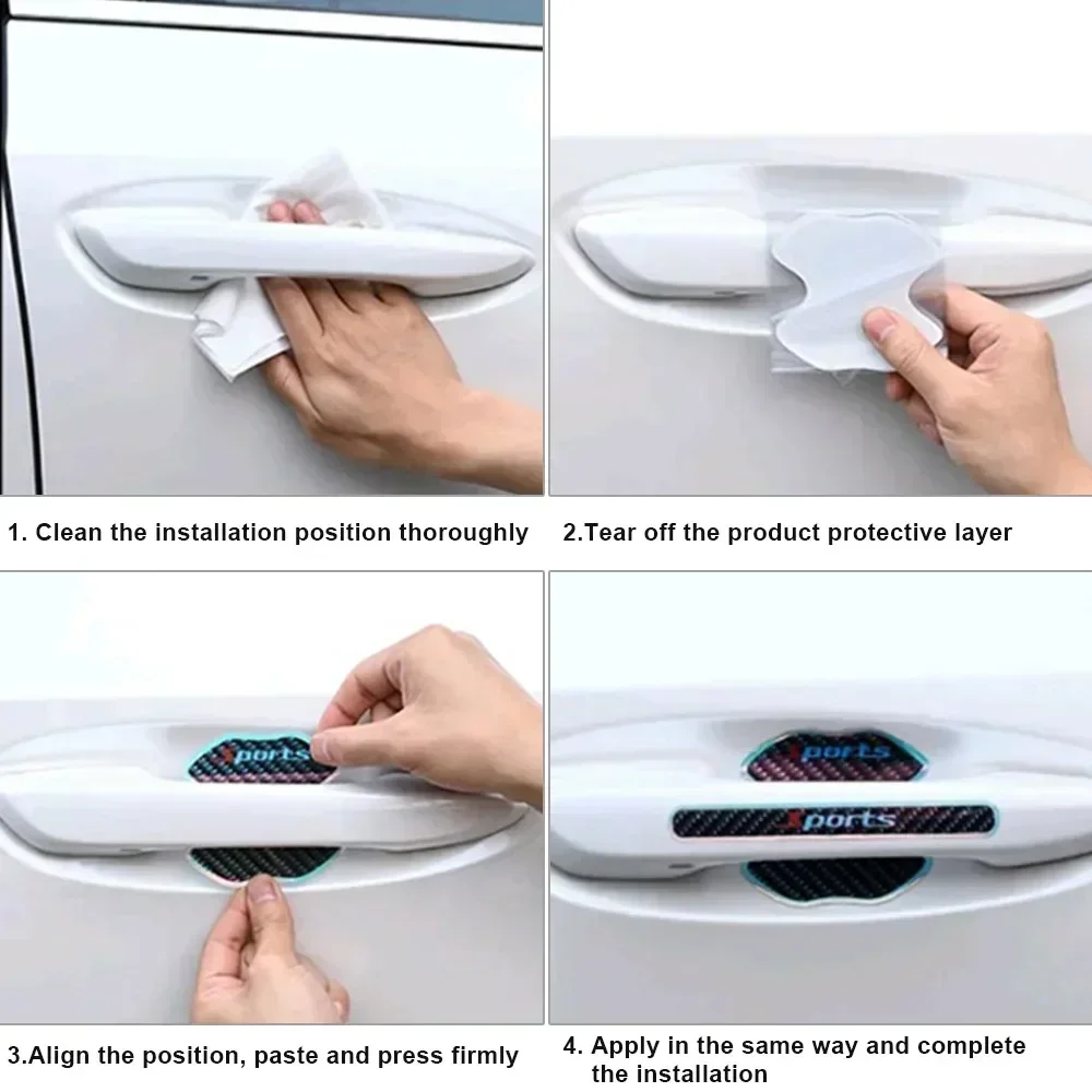 8 шт. дверная чаша автомобиля ручка защитная наклейка дверное зеркало заднего