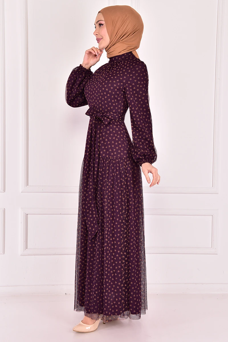 Belt Gauze Dress Purple ASM2444