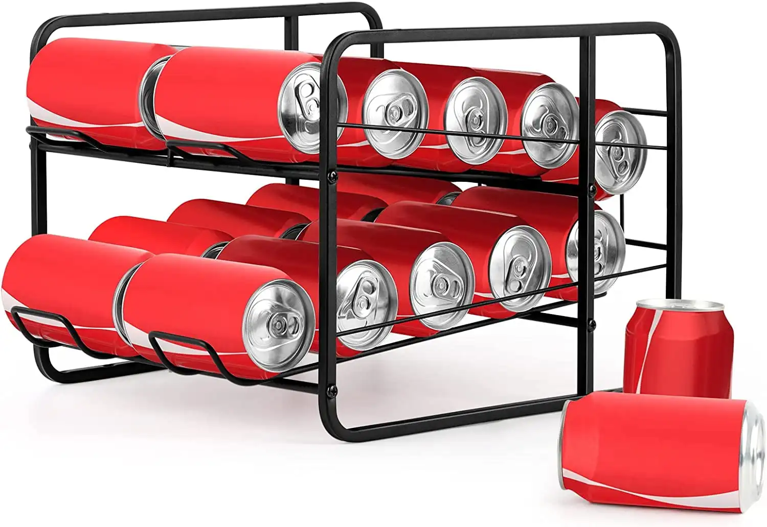 

Black Can Organizer Rack Stackable Dispenser, 20 Standard 12oz Cans