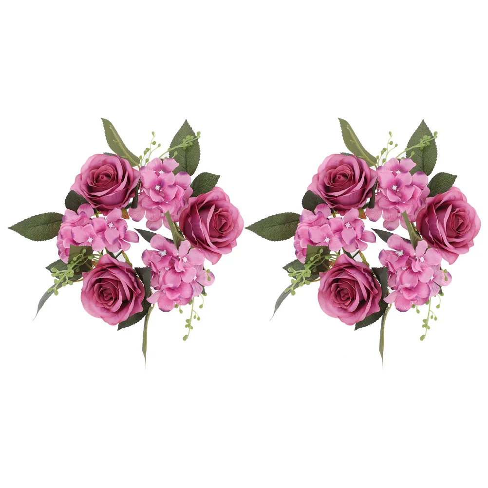 

2pcs Wedding Decorative Birthday Flower Rings Floral Rings