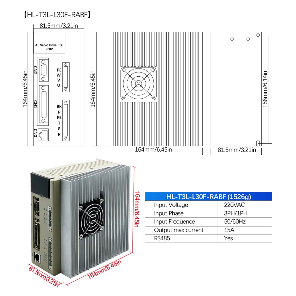 Фото Серводвигатель MHCNC 1800W 110ST-M06030 AC 6N 1.8KW 220V с драйвером T3L-L30F-RABF T3M-L30F-GABN, постоянный магнит, для ЧПУ №4