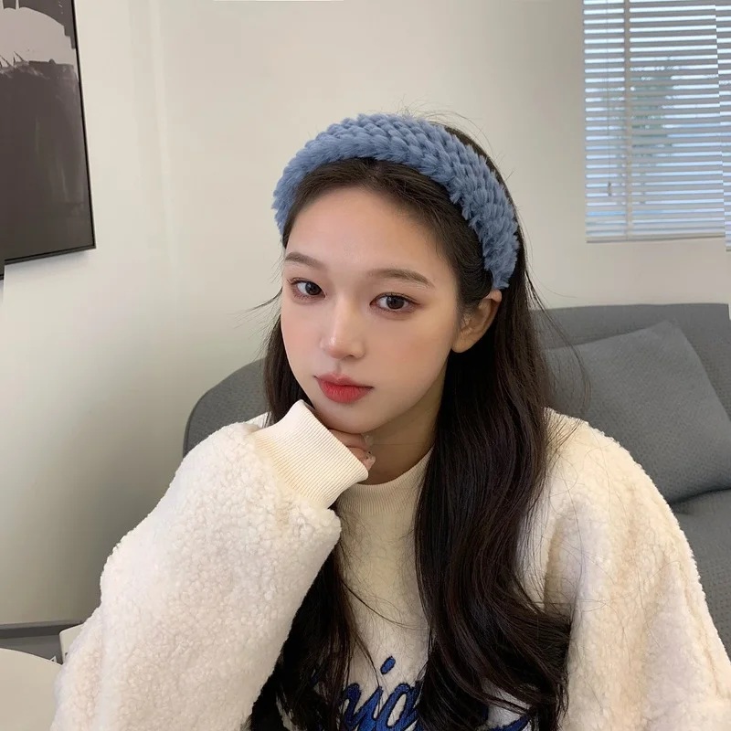 

Winter Warm Plush HairBand Sweet Solid Wide Soft Headbands for Women Girls Fluffy Furry Hair Hoop Hair Accessories Headwear