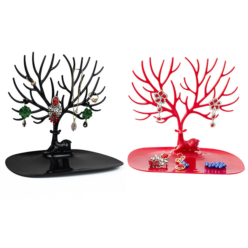 

Black White Pink Rose Red Deer Earrings Necklace Ring Pendant Bracelet Jewelry Cases&Display Stand Tray Tree Storage Jewelry