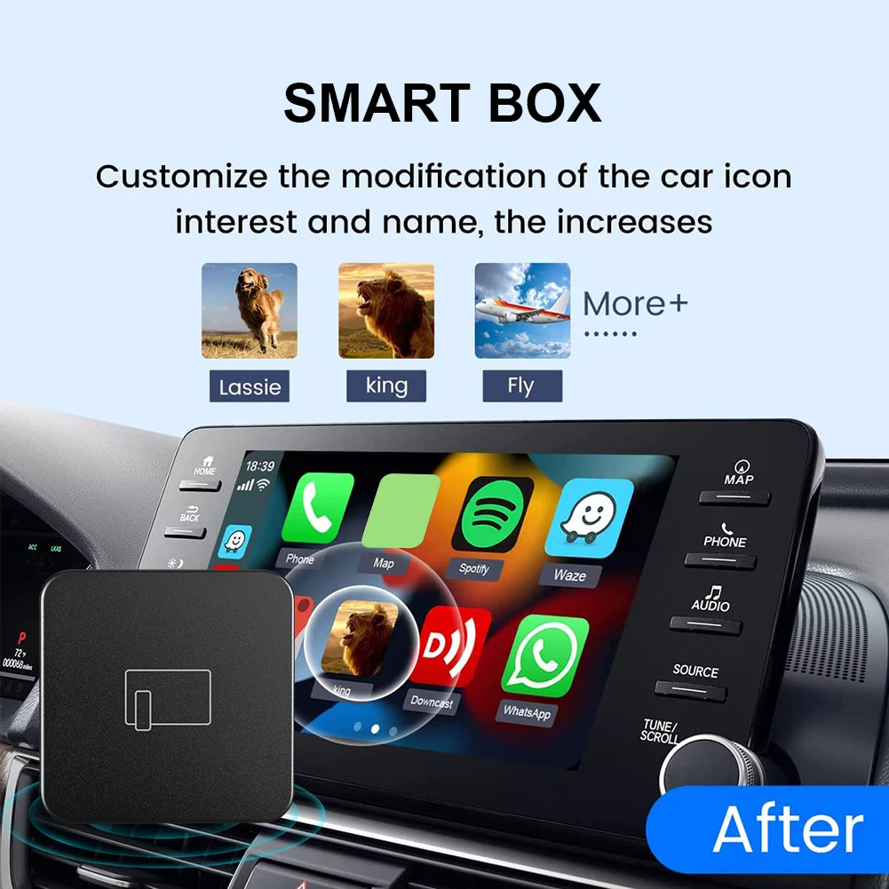

Wireless Adapter 5G WiFi Wired To Wireless Carplay Smart AI Box Bluetooth-comptible 5.0 Type C & USB Port for Carplay Automobile