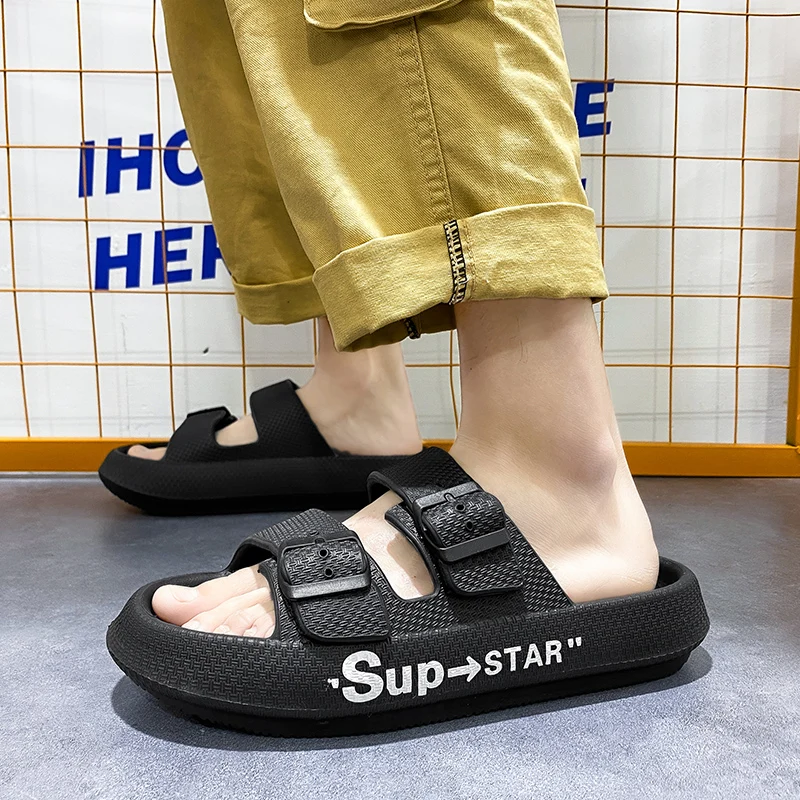 

Outdoor Sandals Men's Summer Platform Casual Slippers Wear-resistant Non-slip Thick Sole Sports Beach Shoes Lightweight