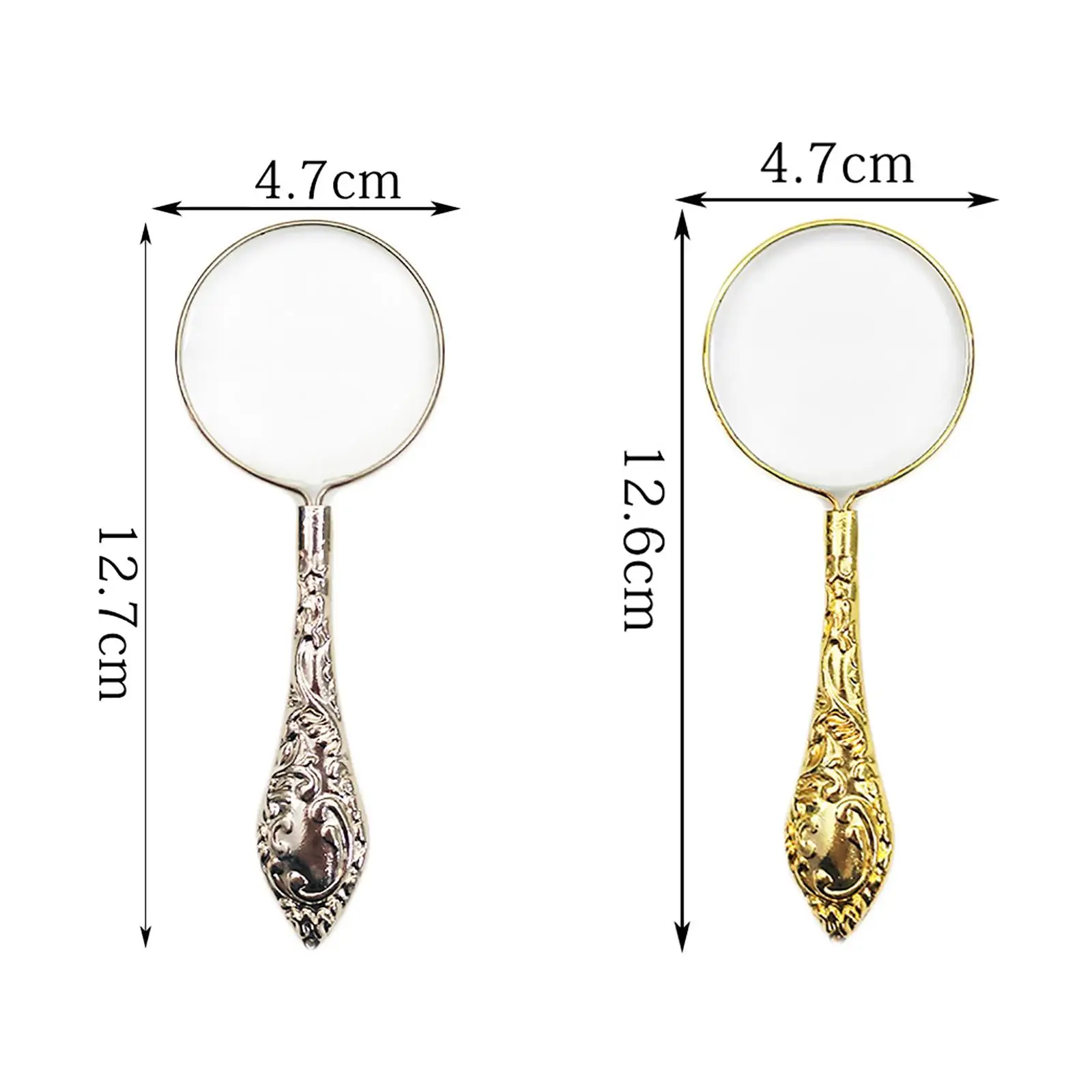 

Glass Lens 5x Retro Exquisite Magnifying Glass Kids Metal Magnifying Glass