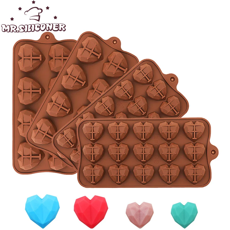 

Новые формы для шоколада в форме сердца, силиконовые формы для выпечки конфет на свадьбу, форма для торта, 3D инструменты «сделай сам», 15/8