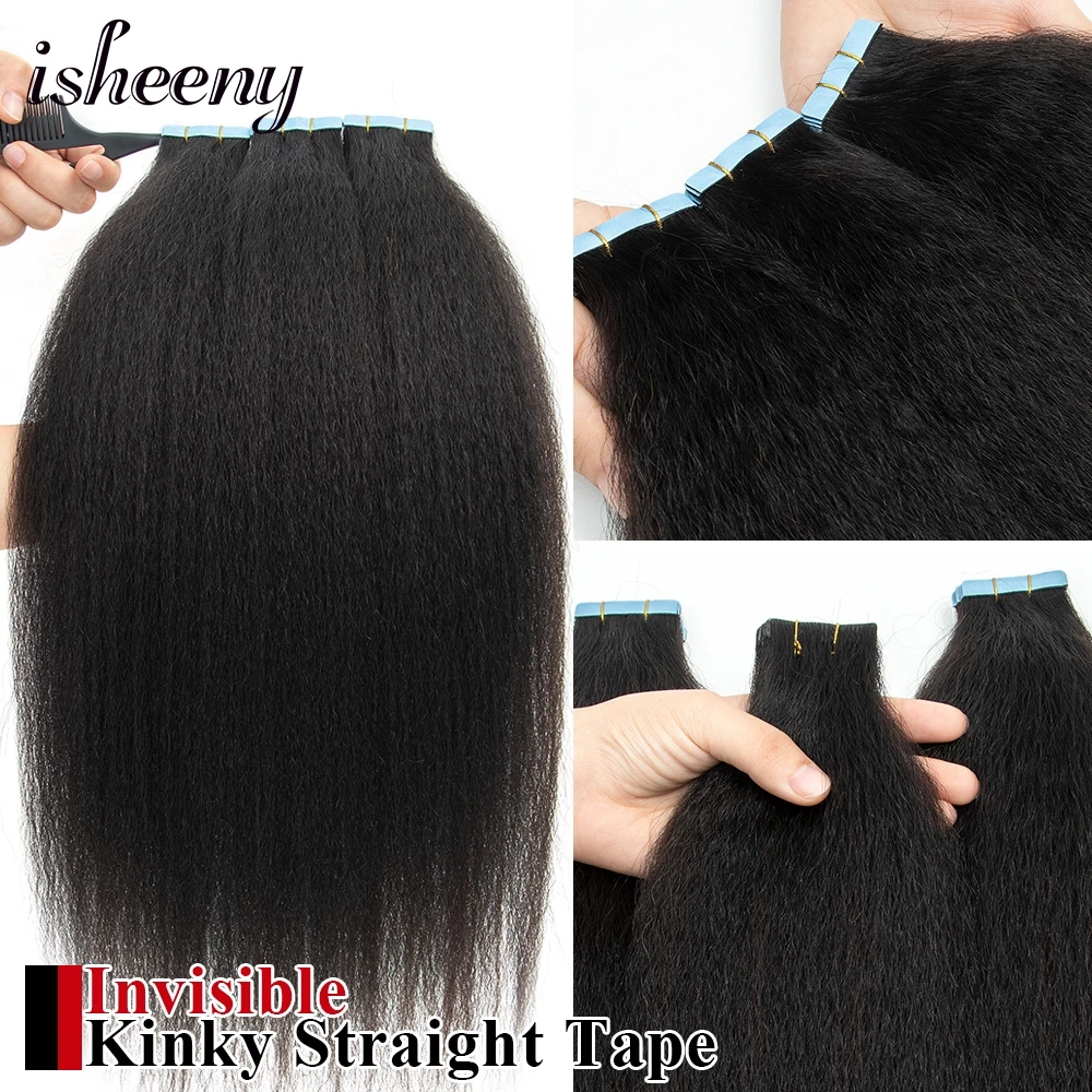 Isheeny Cachet Injection Tape In Extensions Kinky Straight Human Hair 12