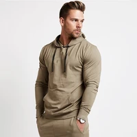 spring and autumn new pullover mens hoodie cotton solid color outdoor casual wear jogger gym workout mens sportswear