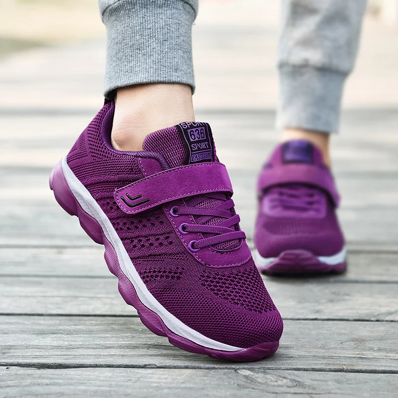 

Женские кроссовки на липучке, дышащие удобные кроссовки на плоской подошве, повседневные прогулочные туфли, размер 41, лето-осень 2022