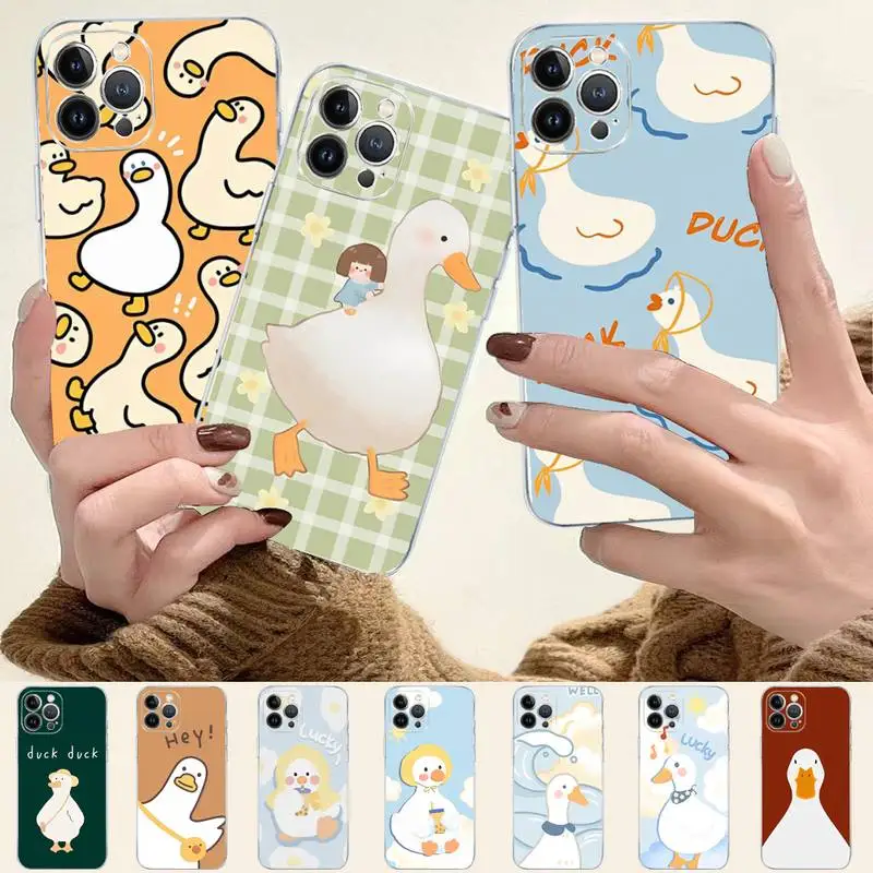 

Duck Phone Case For iPhone 8 7 6 6S Plus X SE 2020 XR XS 14 11 12 13 Mini Pro Max Mobile Case