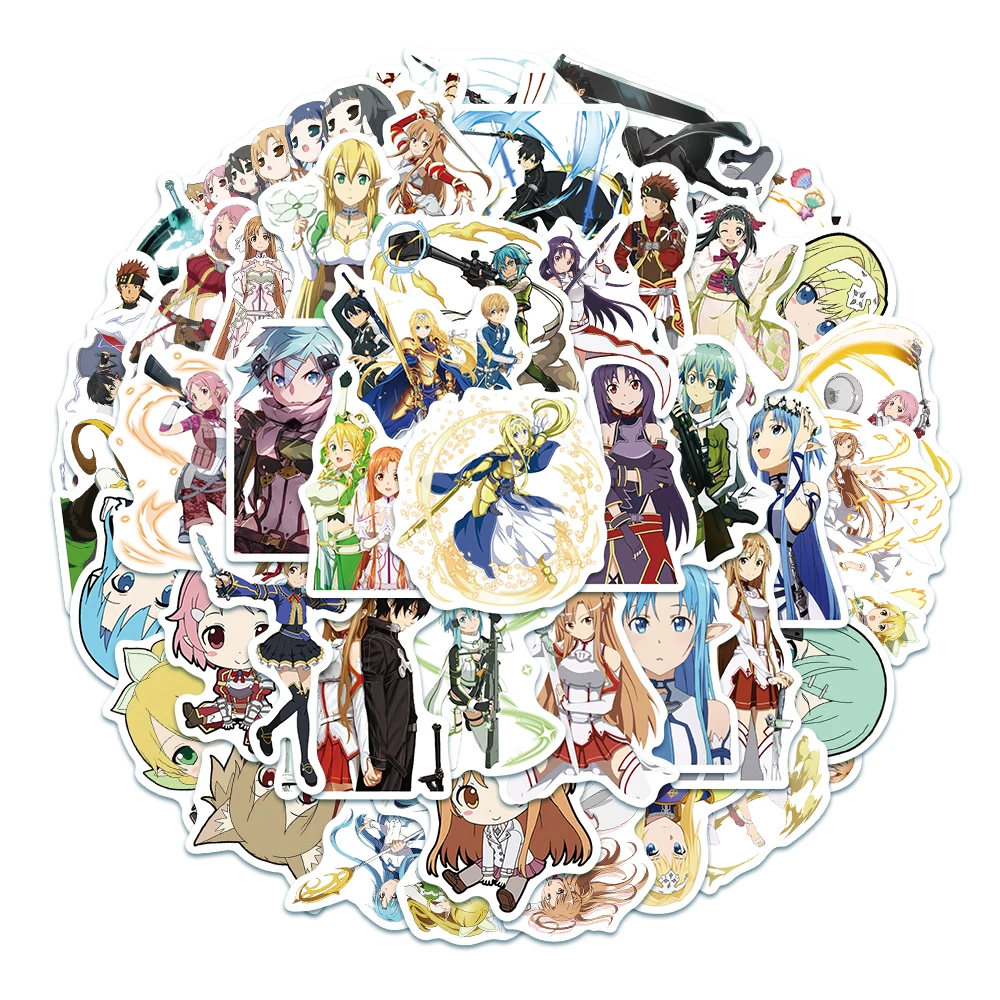 Стикеры аниме меч 10/50 шт. онлайн-наклейки для скейтборда холодильника гитары