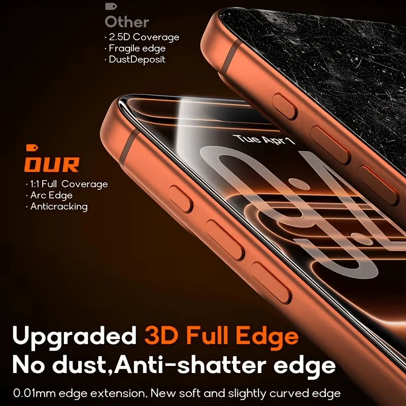 Фото 5-1 шт. HD защитное стекло для iPhone 16 17 Pro Max 18 15 Plus 12 13 Mini 14 11 Air 16e XS Max XR X 6 6s 7 8 Plus, пленка без пыли №3