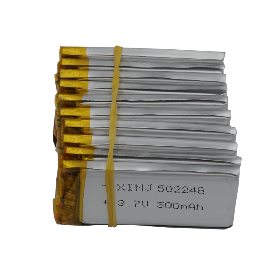 

10 PCS XINJ 3.7V 500mAh Polymer Li Lithium Battery Accumulator Li-po 502248 For GPS MP4 Driving Camera LED Lighting Game Player