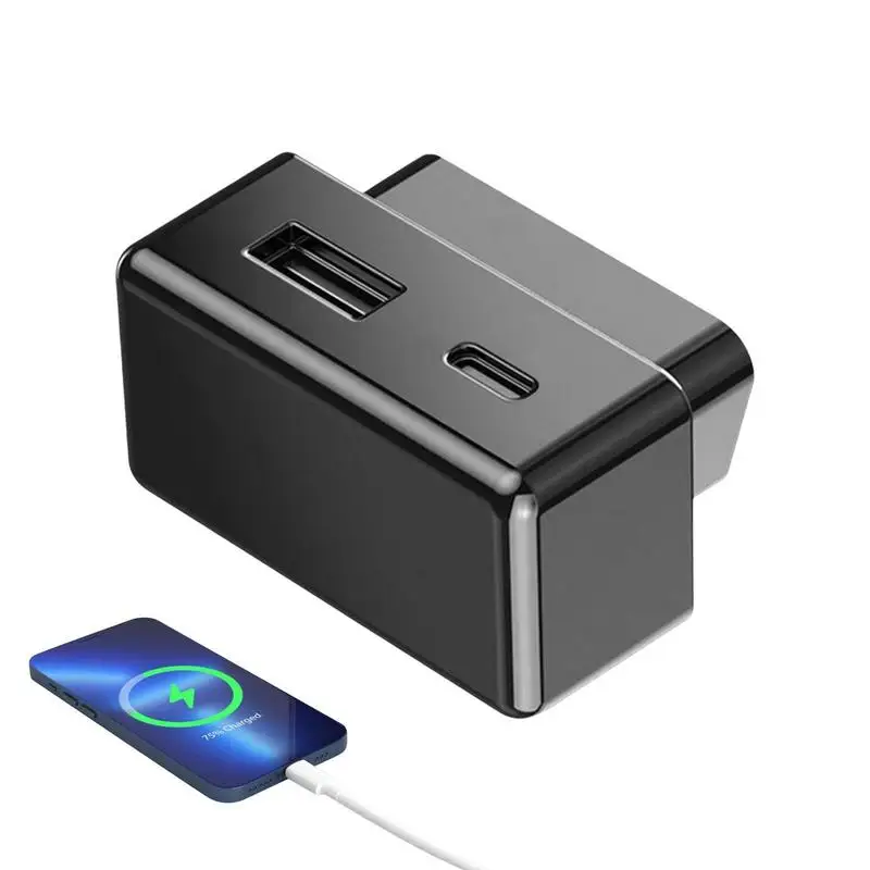 

Dual Interface USB Charger PD Quick Charge Concealed Fast Wall Charger Portable Mobile Charger Adapter For Tesla Model Y/3