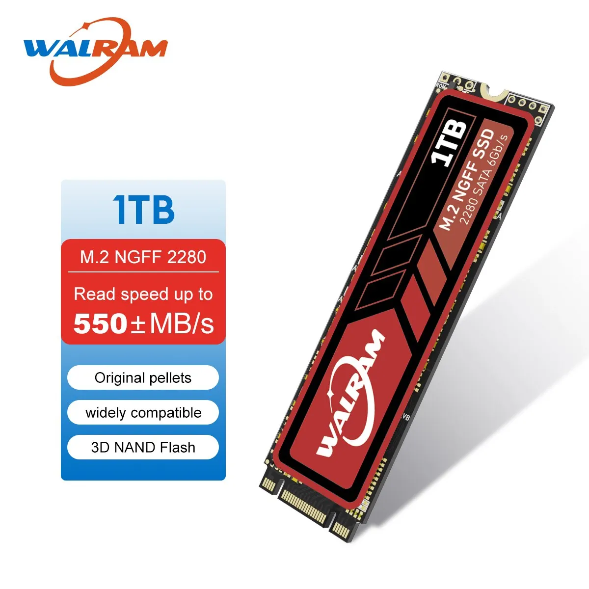 WALRAM SSD M.2 SATA3128Gb/256Gb/512Gb Solid State Disk 2280
