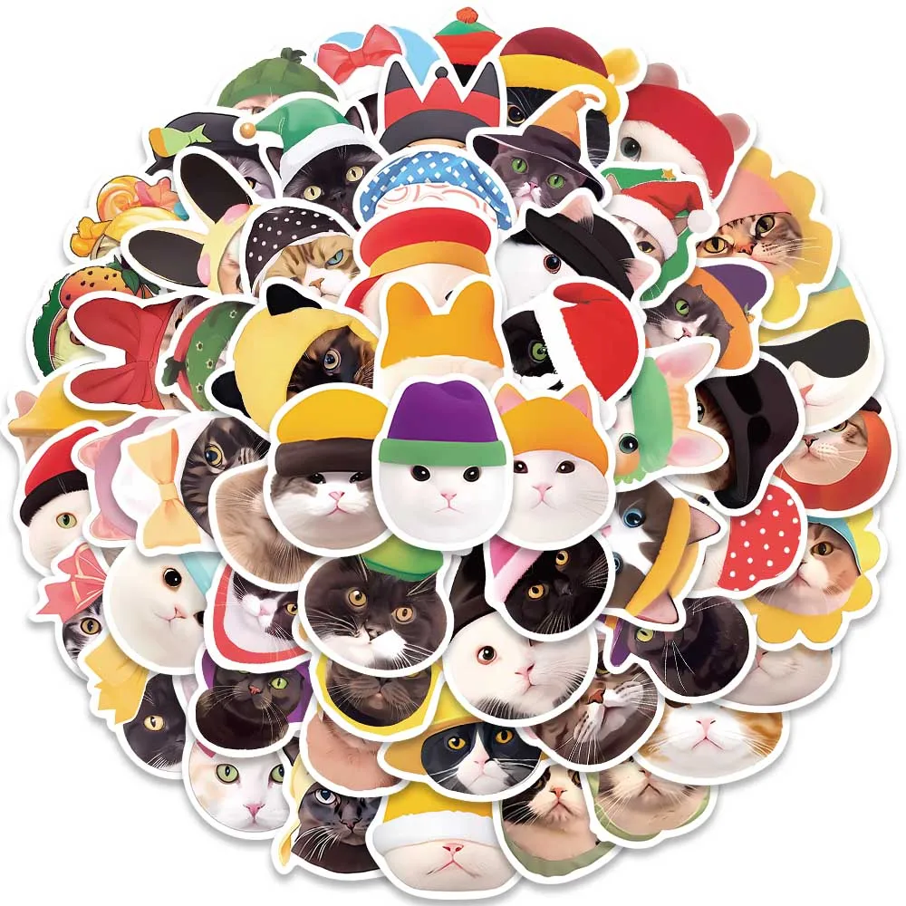 

10/59pcs Funny Cute Animal Cats Meme Stickers Waterproof Graffiti For Laptop Phone Luggage Guitar Diary Bicycle Car Vinyl Decals