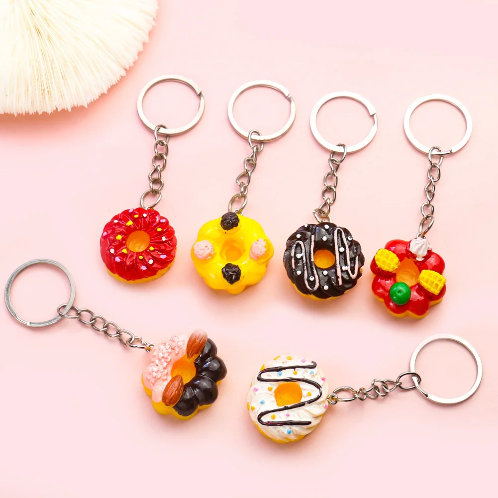 Мини-брелок в виде пончика сладкие мяса фрукты шоколад орех десерт кулон брелок