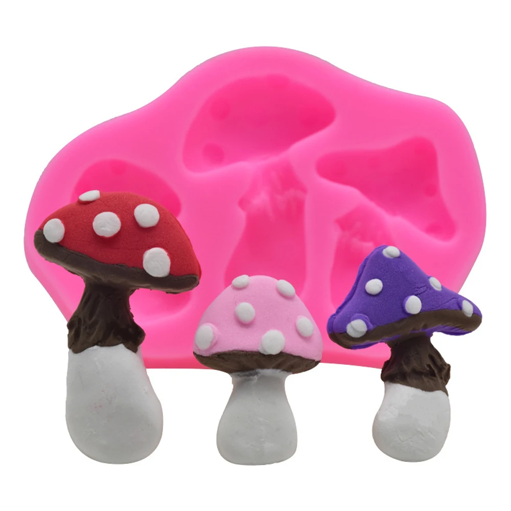 

Mushroom Silicone Fondant Molds 3D DIY Cupcake Sugar Craft Bloom Cake Mold Soap Moulds Chocolate Candy Pastry Baking Tool