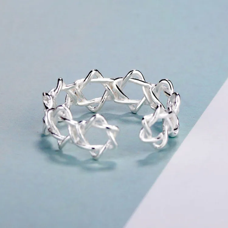 Винтажные кольца со звездой Давида в стиле панк для женщин и мужчин простые