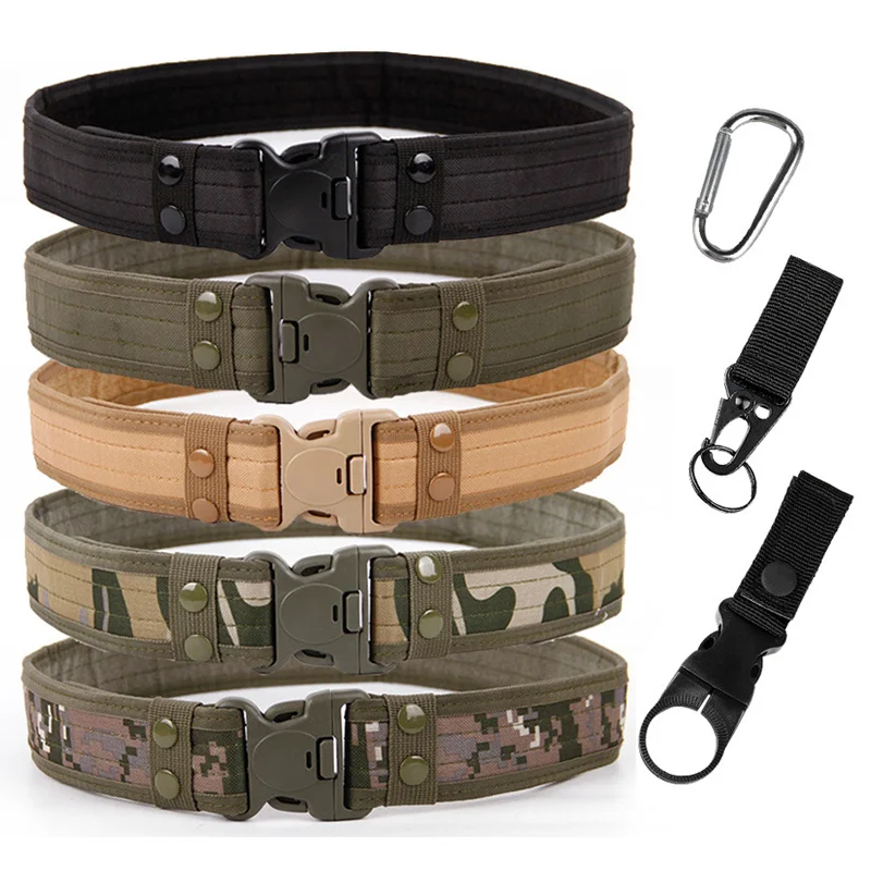 Ar Style Combat Belt Set Quick Release  Belts Fashion Men Military Canvas Waisand Outdoor Hunting Hiking Travel Tool