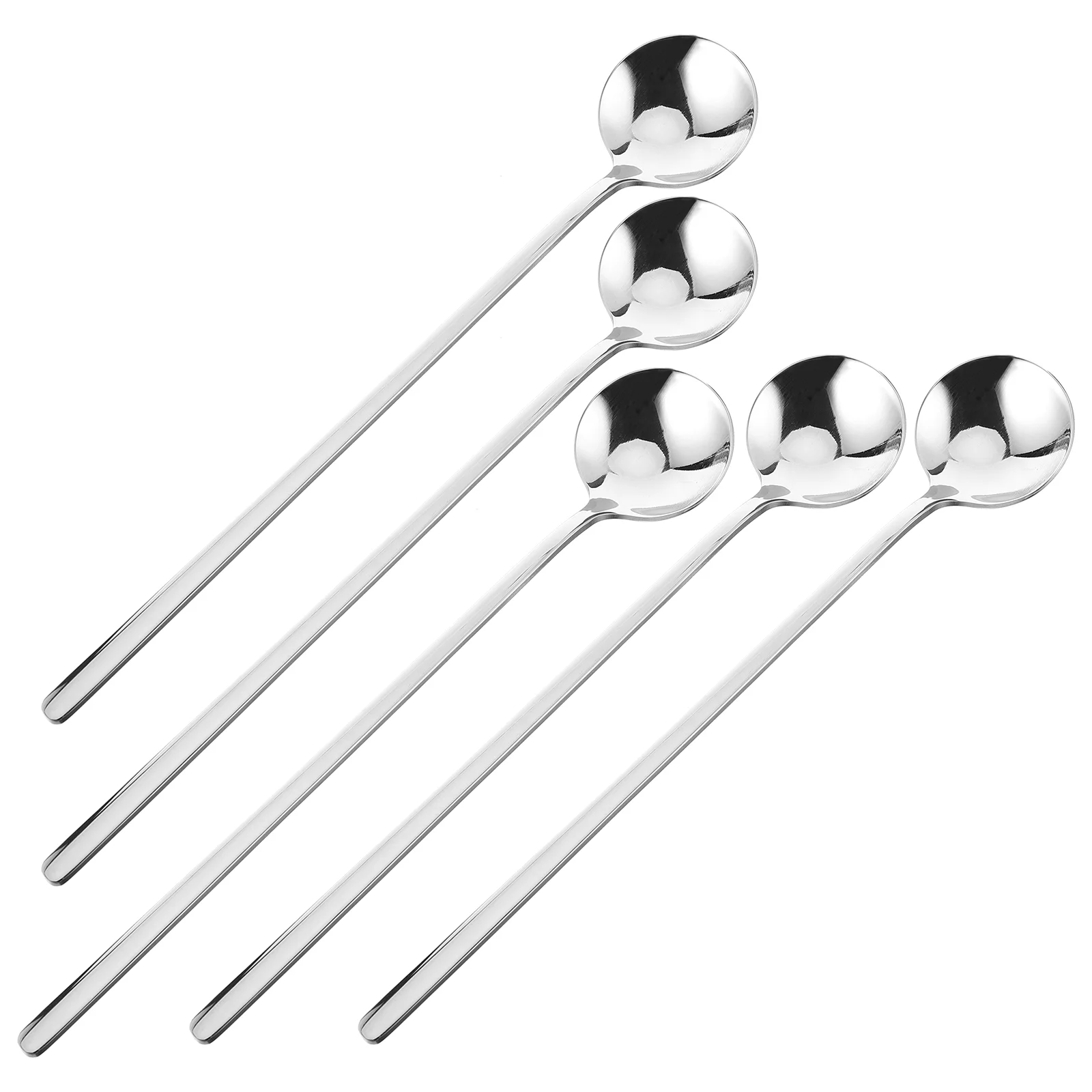 

5 Pcs Long Handle Spoon Cake Spoon Ice Spoon for Home Dessert Shop