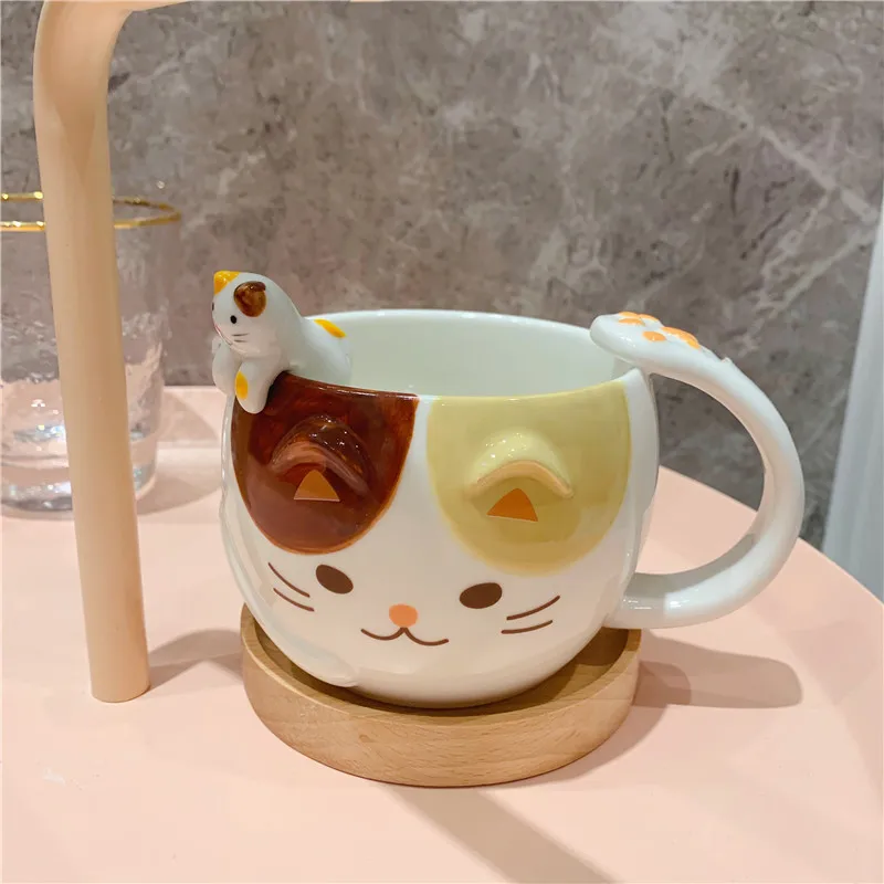 

Cute Cat Mug Mickey Ceramic Coffee Cup Milk Breakfast Milk Water Cup Funny Mug Friends Tv Show Birthday Gift Box Ideas CM105