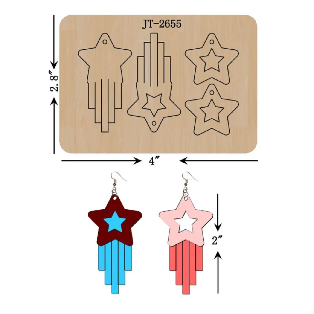 

Wooden Cutting Dies Diy Earring Craft Making Decor Supplies Knife Mold Template Suitable For Common Die-Cutting Machines