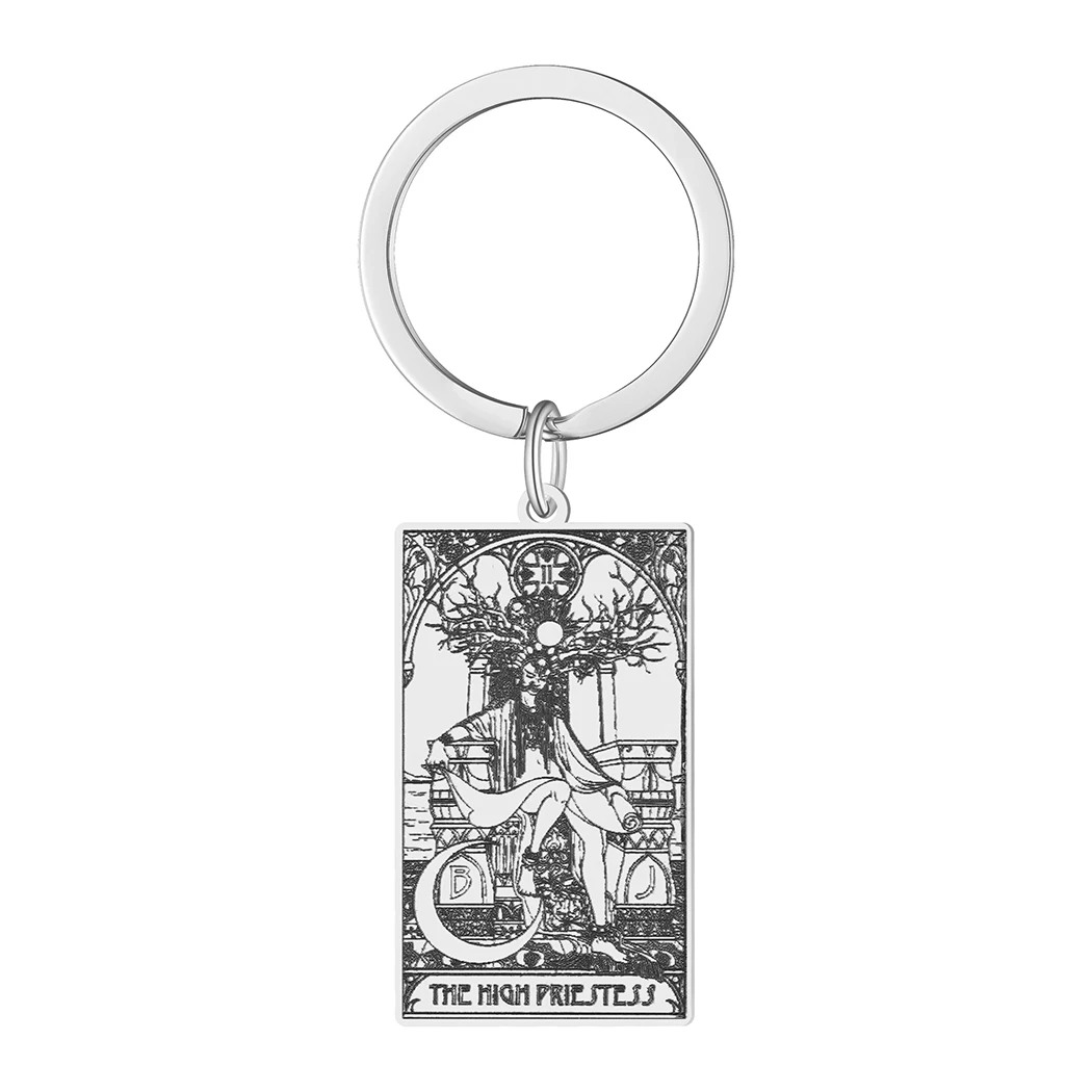 

Брелок для женщин и мужчин из нержавеющей стали с изображением карт Таро
