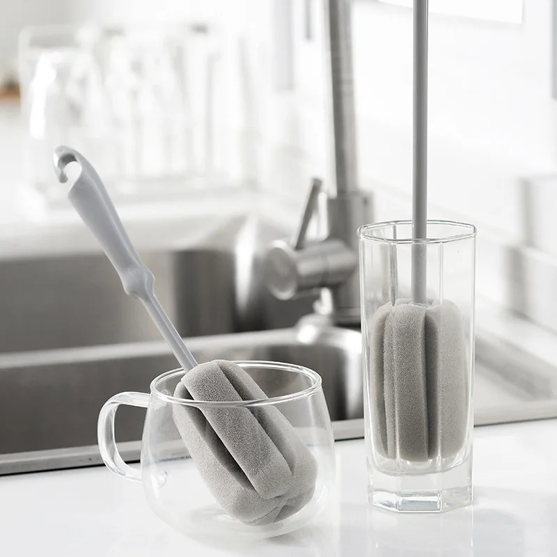 

Sponge Scrubber Glass Cleaner Kitchen Utensils Accessories Water Bottle Coffee Mug Washing Tools 1PC Cup Brush Long Handle Brush