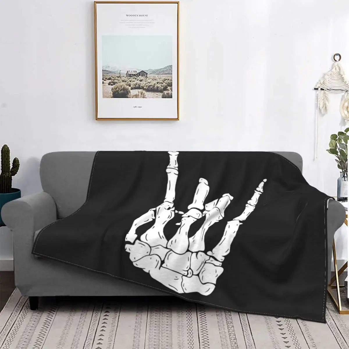 

1 одеяло Скелет рокер рука покрывало на кровать толстый чехол для дивана с рисунком декоративное покрывало s