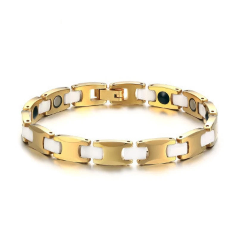 

8MM Tungsten Steel Ceramic Magnetic Bracelet Germanium Fat Burning Negative Ion Anti-radiation Anti-fatigue Health Bracelet
