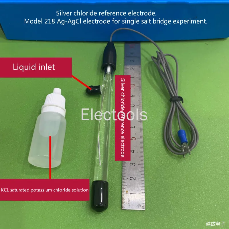 Silber Chlorid Referenz Elektrode. Modell 218 Ag-AgCl Elektrode für Einzelne Salz Brücke Experiment.