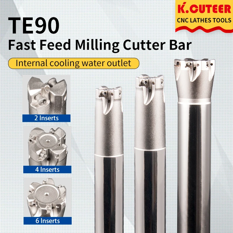 

4NTE90 Fast-Feed Milling Cutter Bar 120MM-200MM For 4NKT060308 KT930S KT1505 H01 Double-Sided Right-angle Milling Cutter Insert