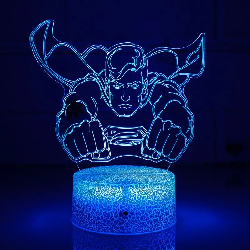 

Super Hero of US 3D Lamp Acrylic USB LED Night Lights Neon Sign Lamp Xmas Christmas Decorations for Home Bedroom Birthday Gifts