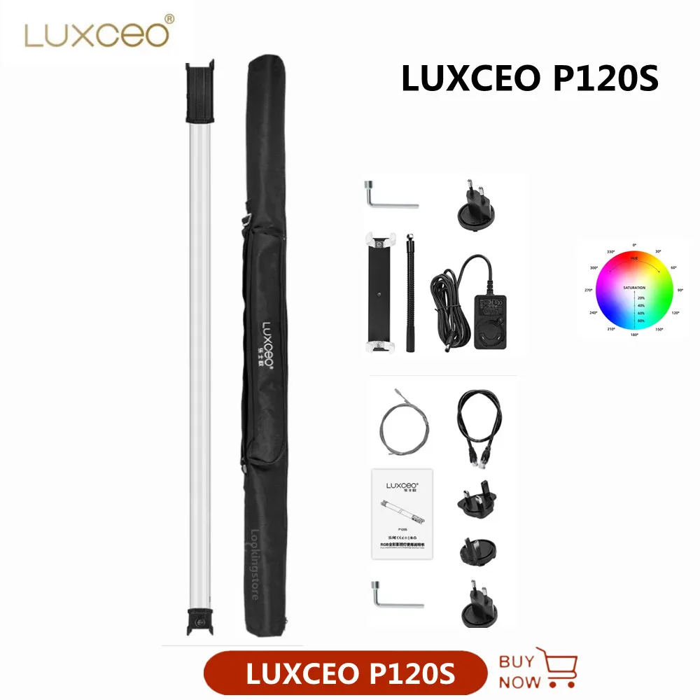 LUXCEO P120S светодиодная подсветка для видеосъемки RGB полноцветная ручная трубка палочка 30 Вт освещение для фотосъемки управление через приложение для съемки мВ