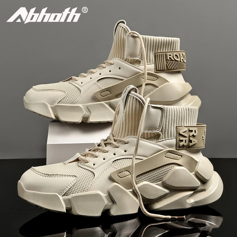 

Abhoth High Gang Male Sneakers Large Size Running Shoes for Men Elasticity Cushioning Outdoor Men's Sneaker Light Weight Shoes