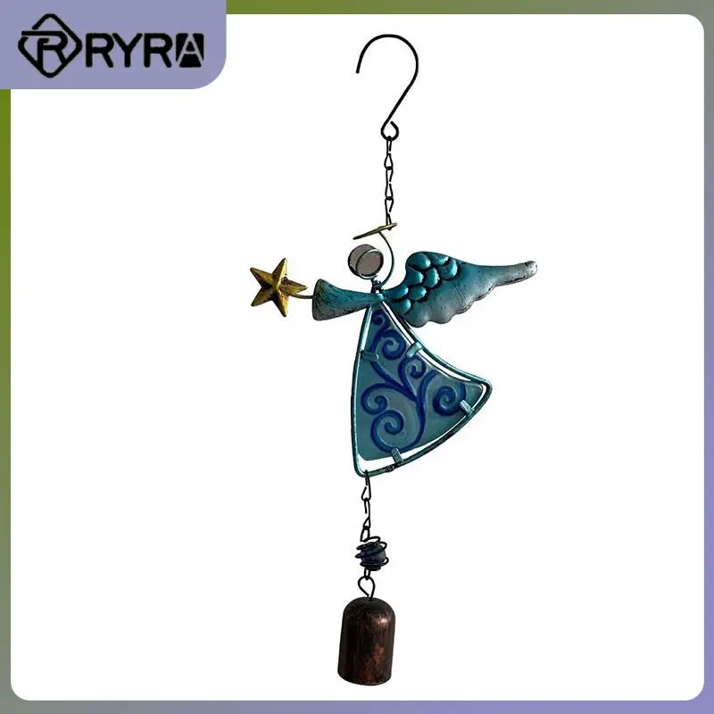 

Iron Craft Angel Stained Wind Chimes Pendant Hanging Lucky Pendant Home Garden Decorations Balcony Outdoor Ornament Wholesale