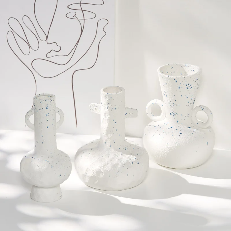 Artificial Decorative Vase Ceramique Blanc Minimalist Vase Nordic Style Living Room Art Arredo Casa Home Decoraction Luxury