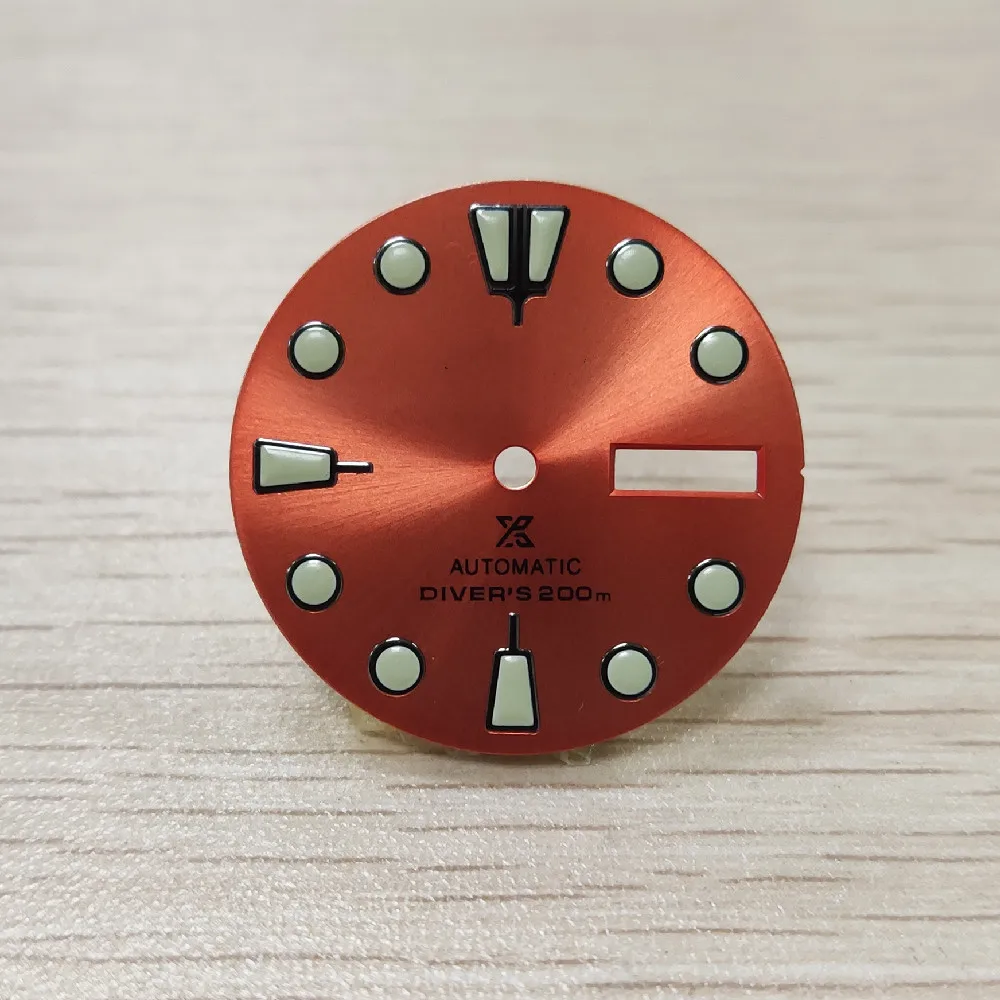 Watch accessories dial sunburst blue orange vintage nail green lume for men's diving watch MOD fit NH35/36 movement Date-day