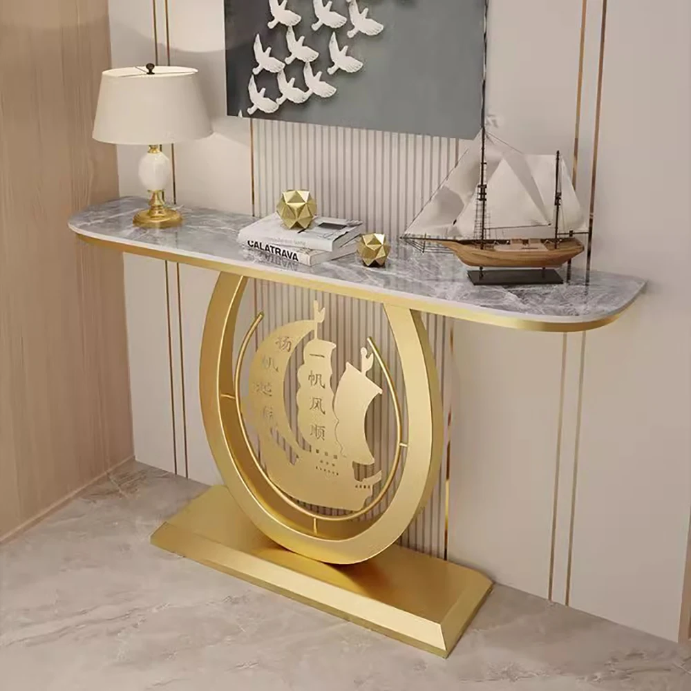 Гламурный эстетический консольный столик винтажный мраморный роскошный в