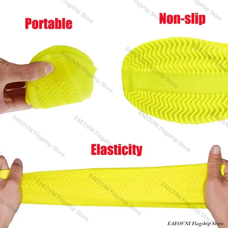 Vintage Rubber Boots Reusable Latex Waterproof Rain Shoes Cover Non-Slip Silicone Overshoes Boot Covers Unisex Shoes Accessories