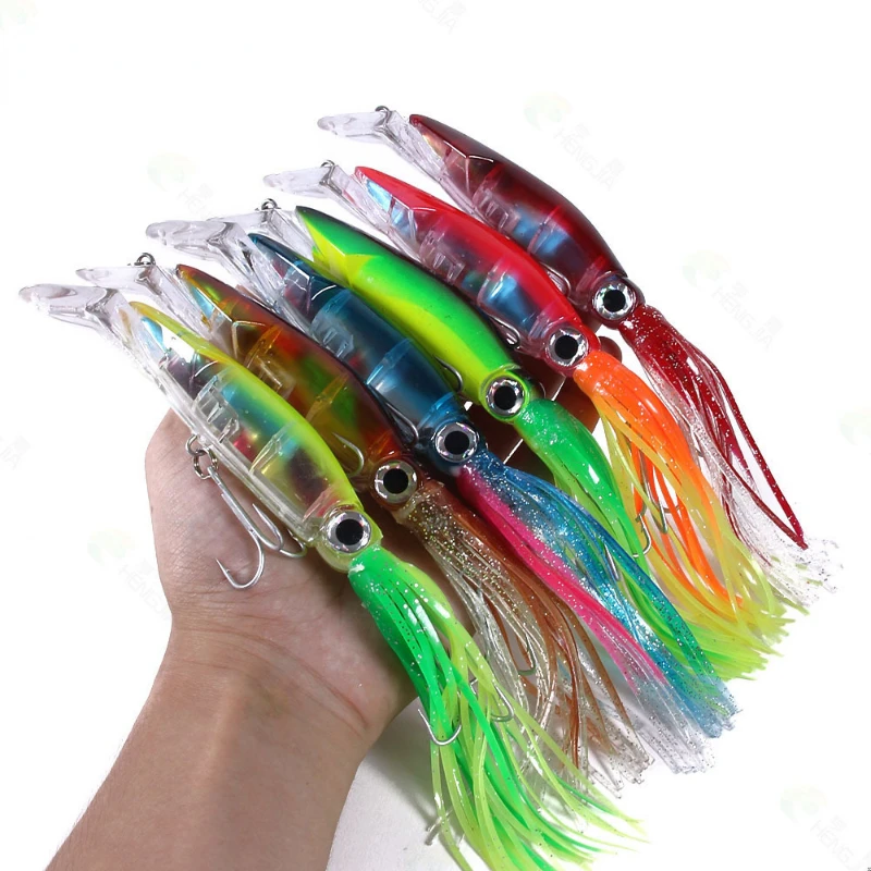 

1pcs Hard Fishing Lure Fish Bait 40g 8 Color Squid High Carbon Steel Hook Octopus Crank For Artificial Tuna Sea Allure Tool