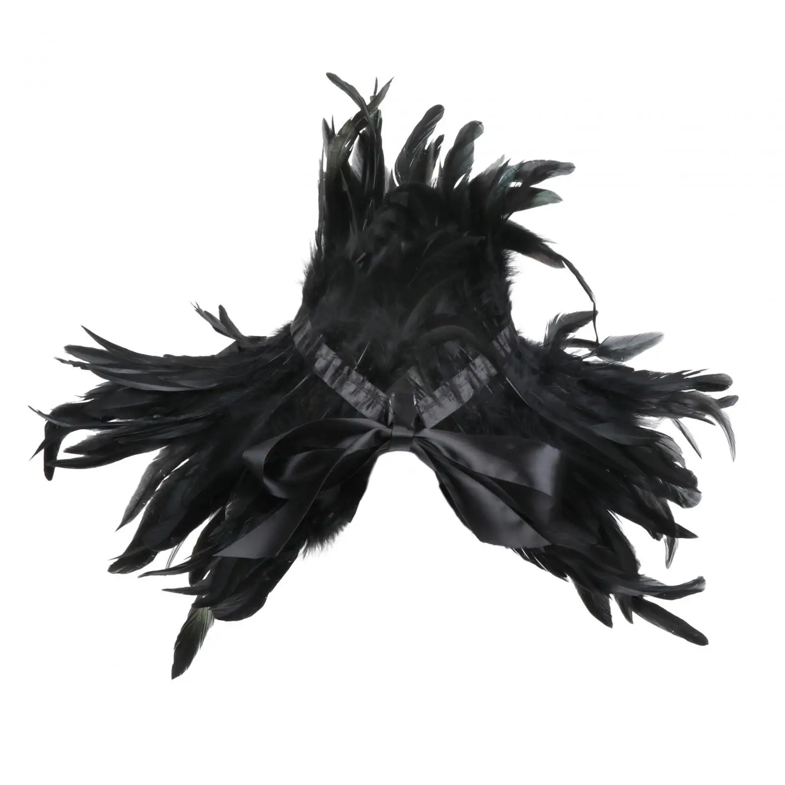 Шаль с перьями шаль накидка на шею для костюма Хэллоуин маскарадное платье